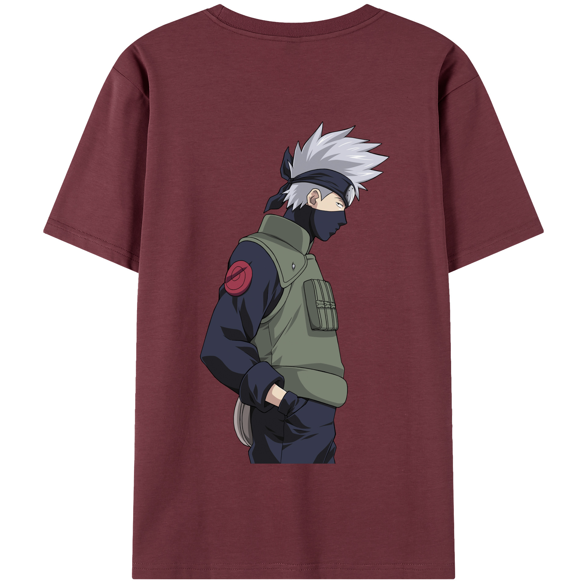（画像用） NARUTO -ナルト- はたけ カカシ Hatake Kakashi 綿100％半袖Tシャツ（背面プリント）
